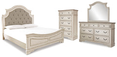 Hoover Furniture Outlet - Ashley Furniture - Realyn King Panel Upholstered Bed, Dresser, Mirror and Chest - King Panel Upholstered Bed, Dresser, Mirror and Chest - B743B68