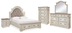 Hoover Furniture Outlet - Ashley Furniture - Realyn Queen Upholstered Bed, Dresser, Mirror, Chest and Nightstand - Queen Upholstered Bed, Dresser, Mirror, Chest and Nightstand - B743B30