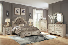Hoover Furniture Outlet - Ashley Furniture - Realyn Queen Upholstered Storage Bed - Queen Upholstered Storage Bed / Two-tone - B743B18