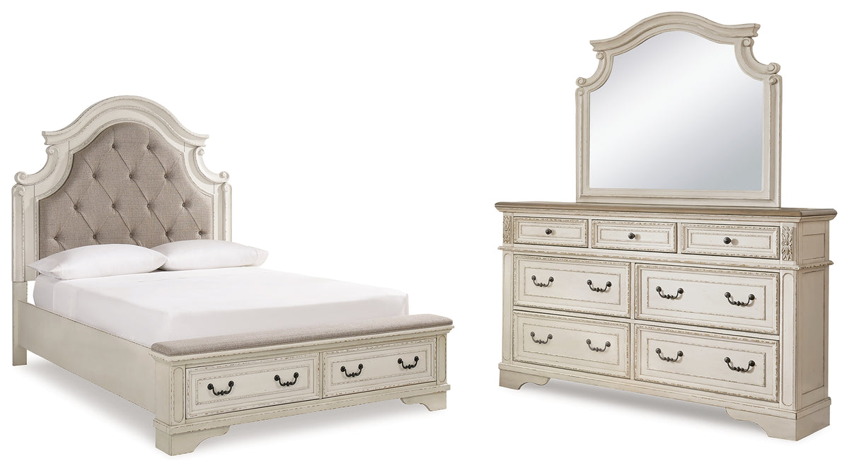 Hoover Furniture Outlet - Ashley Furniture - Realyn Queen Storage Bed, Dresser and Mirror - Queen Storage Bed, Dresser and Mirror - B743B19