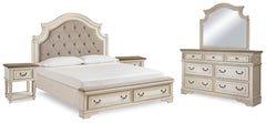 Hoover Furniture Outlet - Ashley Furniture - Realyn King Panel Bed, Dresser, Mirror and 2 Nightstands - King Panel Bed, Dresser, Mirror and 2 Nightstands - B743B64