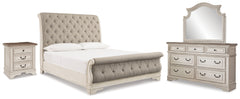 Hoover Furniture Outlet - Ashley Furniture - Realyn King Sleigh Bed, Dresser Mirror and Nightstand - King Sleigh Bed, Dresser Mirror and Nightstand - B743B65