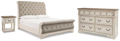 Hoover Furniture Outlet - Ashley Furniture - Realyn King Upholstered Sleigh Bed, Dresser and Nightstand - King Upholstered Sleigh Bed, Dresser and Nightstand - B743B108