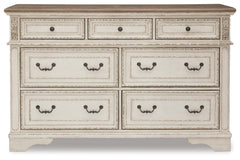 Realyn King Upholstered Sleigh Bed, Dresser and Nightstand