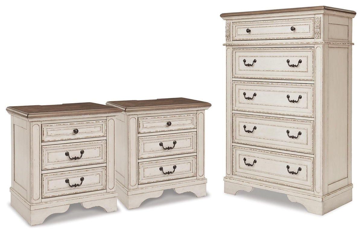Hoover Furniture Outlet - Ashley Furniture - Realyn Chest and 2 Nightstands - Chest and 2 Nightstands - B743B109