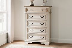 Hoover Furniture Outlet - Ashley Furniture - Realyn Chest of Drawers - Five Drawer Chest / Two-tone - B743-46