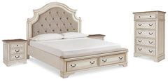Hoover Furniture Outlet - Ashley Furniture - Realyn King Storage Bed, Chest and 2 Nightstands - King Storage Bed, Chest and 2 Nightstands - B743B50