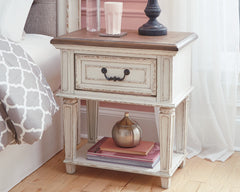 Hoover Furniture Outlet - Ashley Furniture - Realyn Nightstand - One Drawer Night Stand / Chipped White - B743-91