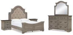 Hoover Furniture Outlet - Ashley Furniture - Lodenbay Queen Upholstered Panel Bed, Dresser, Mirror and 2 Nightstands - Queen Upholstered Panel Bed, Dresser, Mirror and 2 Nightstands - B751B10