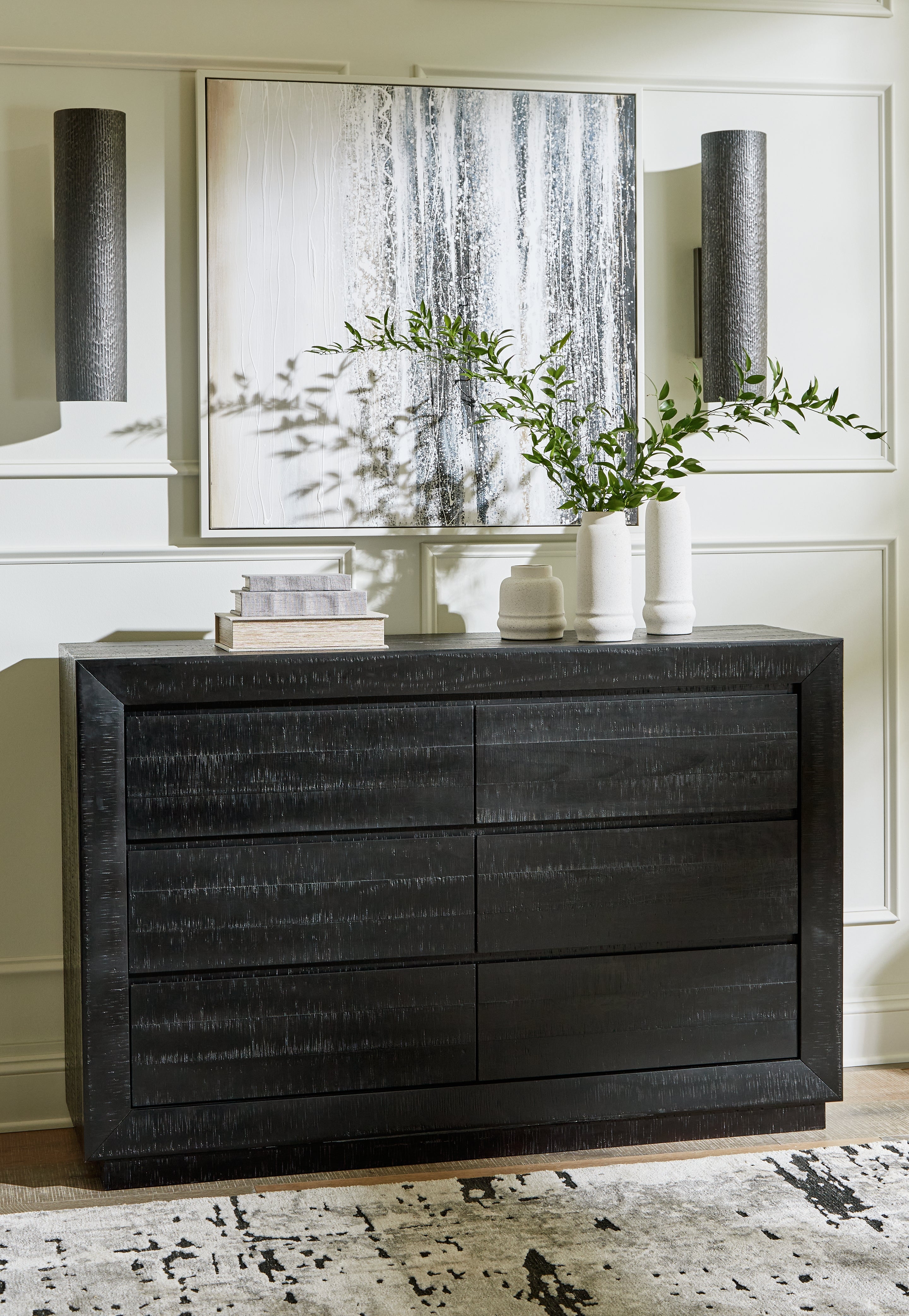 Hoover Furniture Outlet - Ashley Furniture - Londer Dresser - Dresser / Black - B768-31