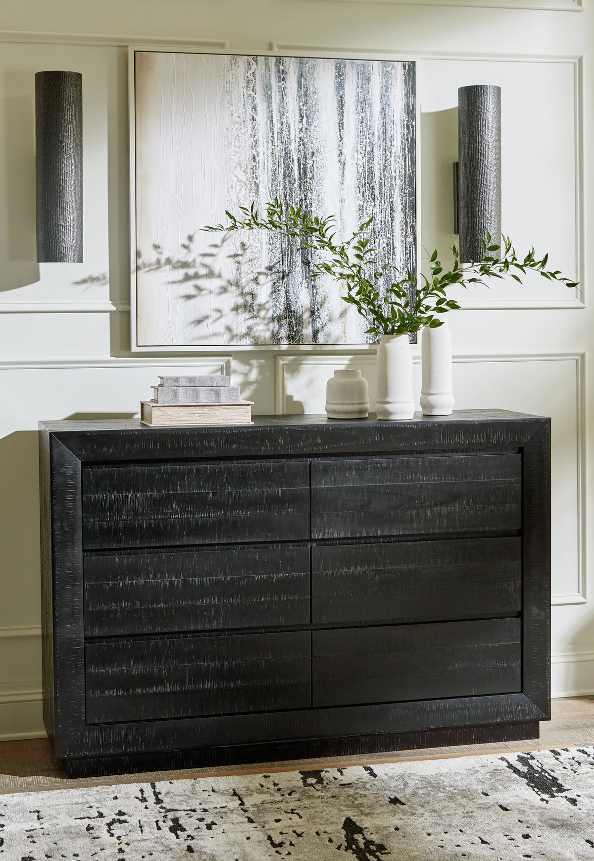 Hoover Furniture Outlet - Ashley Furniture - Londer Dresser - Dresser / Black - B768-31
