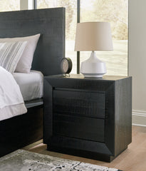 Hoover Furniture Outlet - Ashley Furniture - Londer Nightstand - Two Drawer Night Stand / Black - B768-92