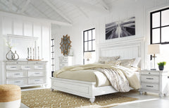 Hoover Furniture Outlet - Ashley Furniture - Kanwyn King Panel Bed, Dresser, Mirror, Chest and 2 Nightstands - King Panel Bed, Dresser, Mirror, Chest and 2 Nightstands - B777B29