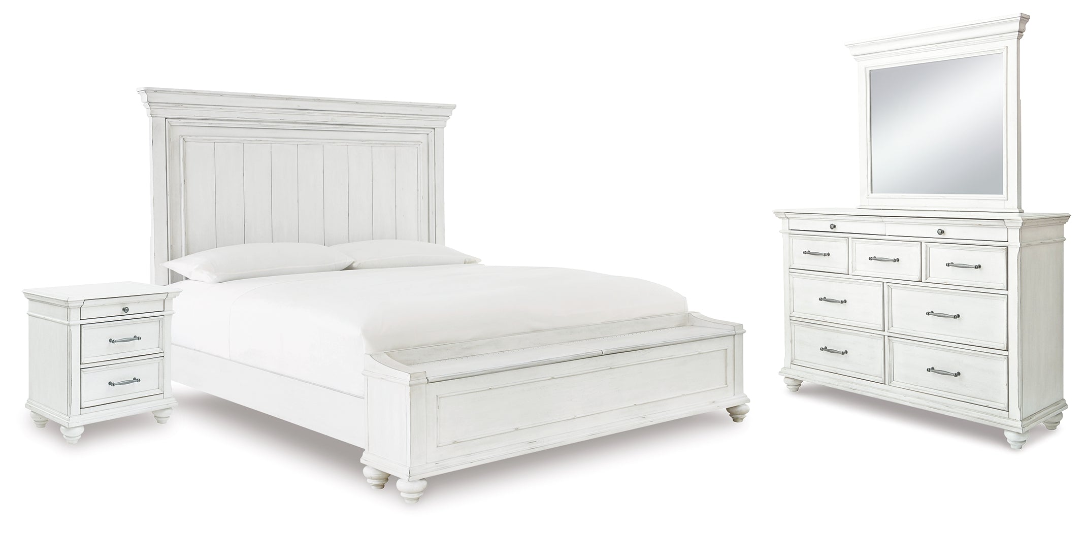 Hoover Furniture Outlet - Ashley Furniture - Kanwyn Queen Panel Storage Bed, Dresser, Mirror and Nightstand - Queen Panel Storage Bed, Dresser, Mirror and Nightstand - B777B19