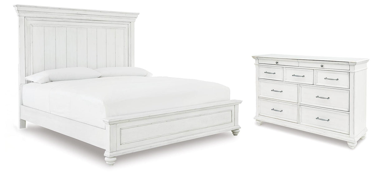 Hoover Furniture Outlet - Ashley Furniture - Kanwyn Queen Panel Bed and Dresser - Queen Panel Bed and Dresser - B777B37