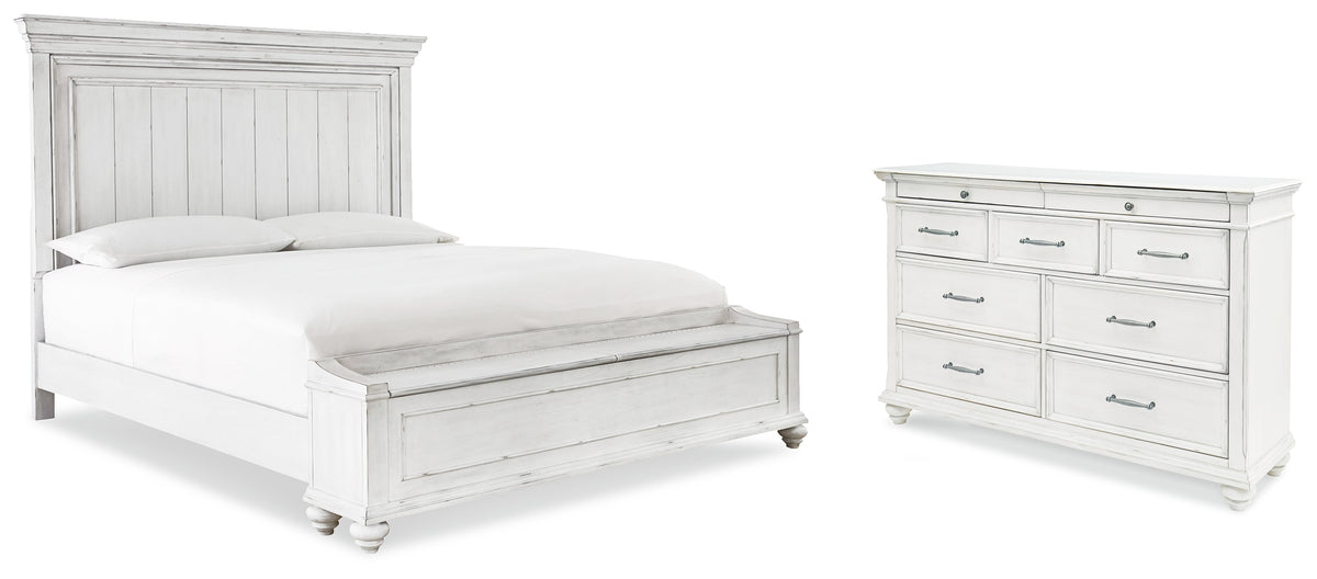 Hoover Furniture Outlet - Ashley Furniture - Kanwyn King Storage Panel Bed and Dresser - King Storage Panel Bed and Dresser - B777B24