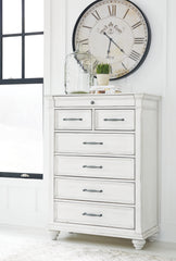 Hoover Furniture Outlet - Ashley Furniture - Kanwyn Chest of Drawers - Chest / Whitewash - B777-46