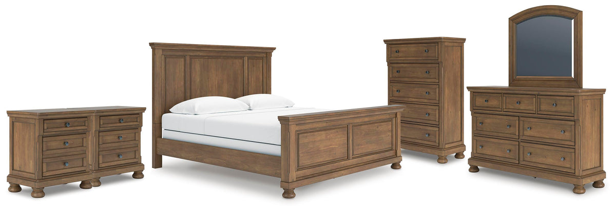 Hoover Furniture Outlet - Ashley Furniture - Feddinger King Panel Bed, Dresser, Mirror, Chest and 2 Nightstands - King Panel Bed, Dresser, Mirror, Chest and 2 Nightstands - PCB779B22