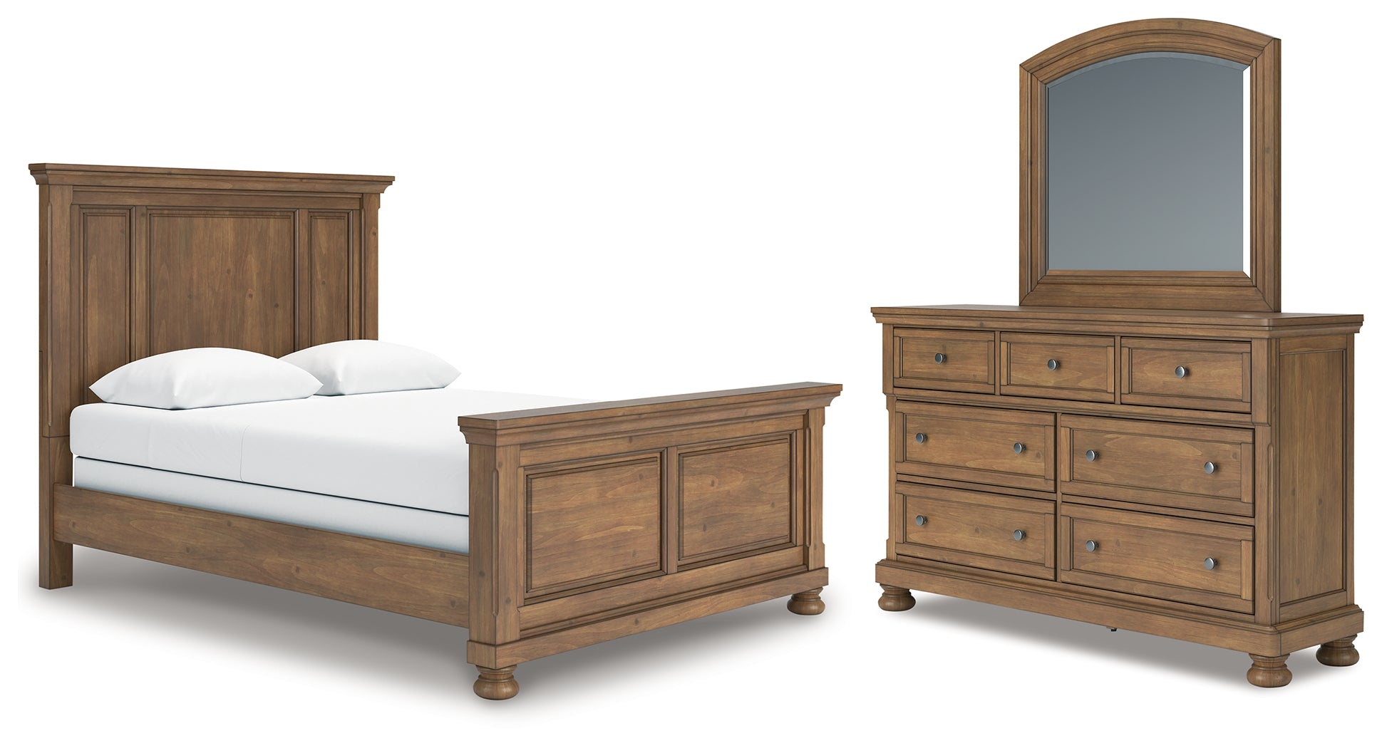 Hoover Furniture Outlet - Ashley Furniture - Feddinger Queen Panel Bed, Dresser and Mirror - Queen Panel Bed, Dresser and Mirror - PCB779B3