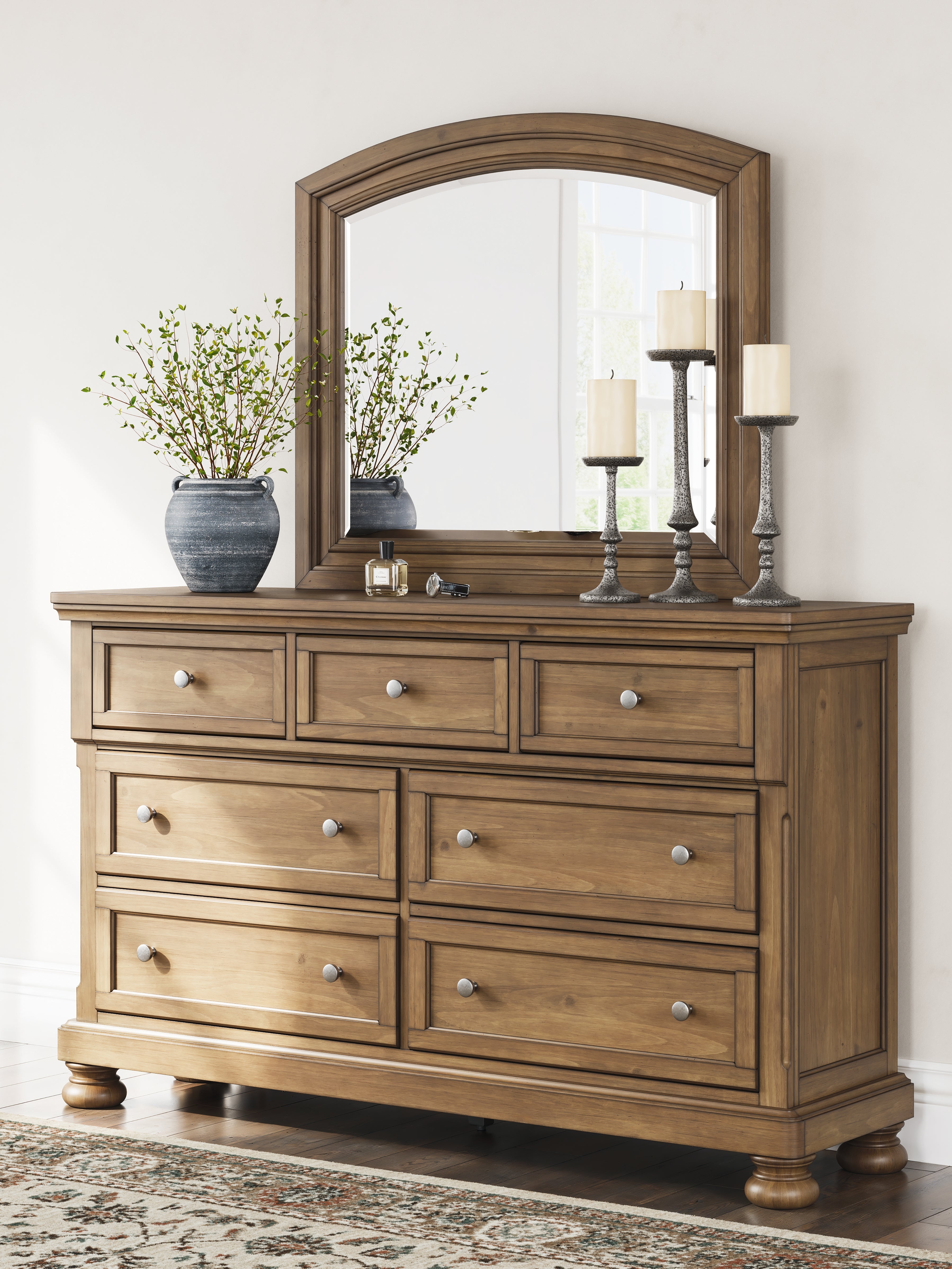 Feddinger King Panel Storage Bed, Dresser, Mirror, Chest and Nightstand