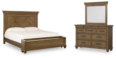 Hoover Furniture Outlet - Ashley Furniture - Karallin Queen Panel Storage Bed, Dresser and Mirror - Queen Panel Storage Bed, Dresser and Mirror - PCB782B7