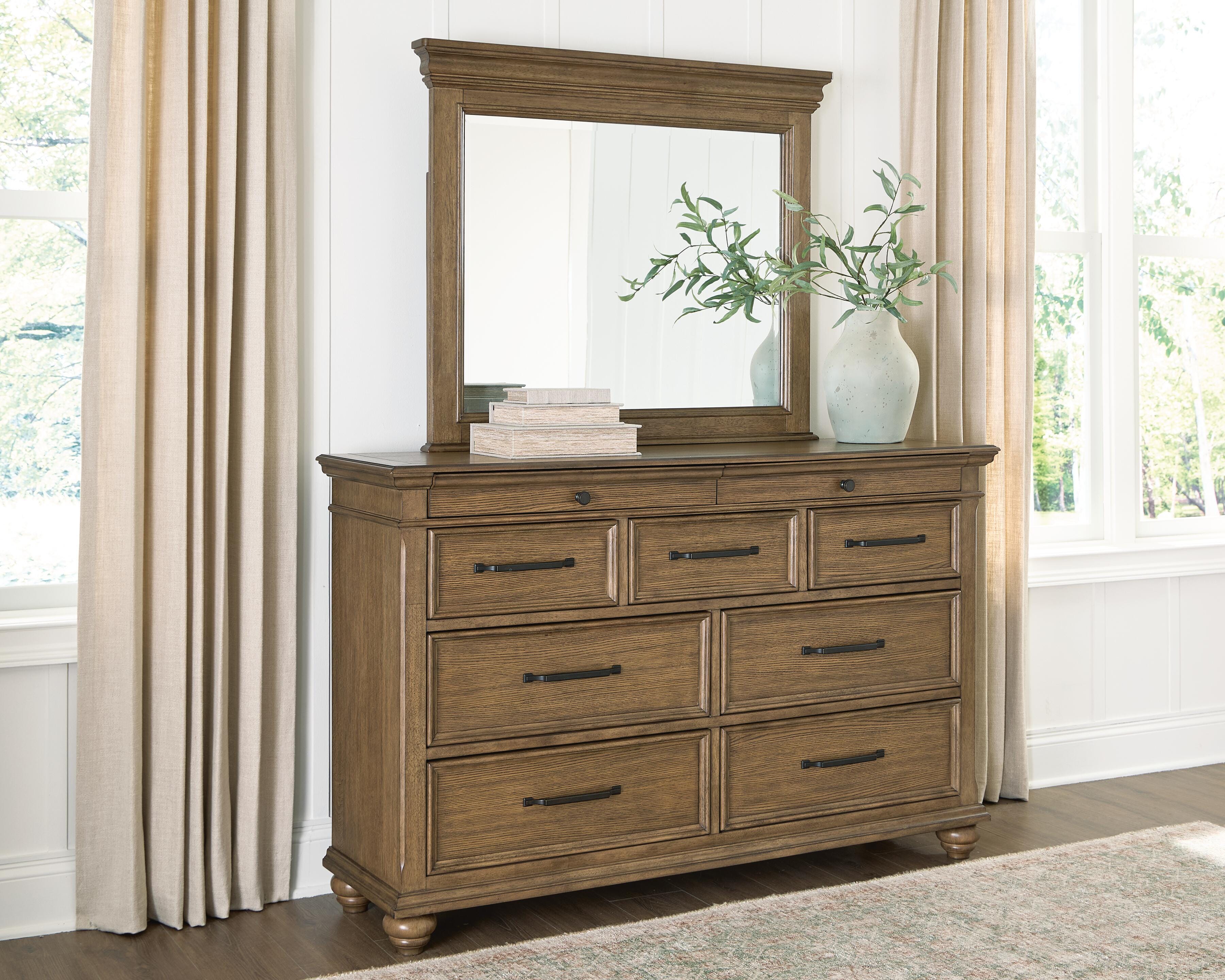 Hoover Furniture Outlet - Ashley Furniture - Karallin Dresser and Mirror - Dresser and Mirror - PCB782B1
