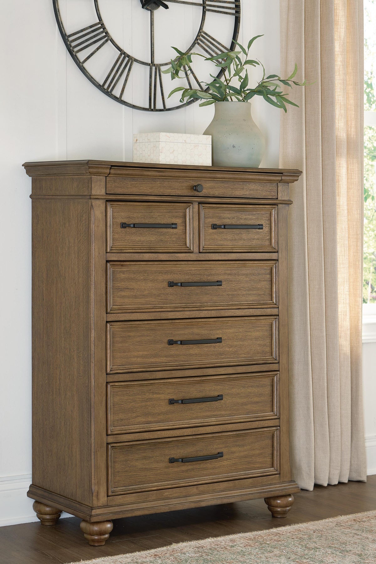 Hoover Furniture Outlet - Ashley Furniture - Karallin Chest of Drawers - Seven Drawer Chest - PCB782-46