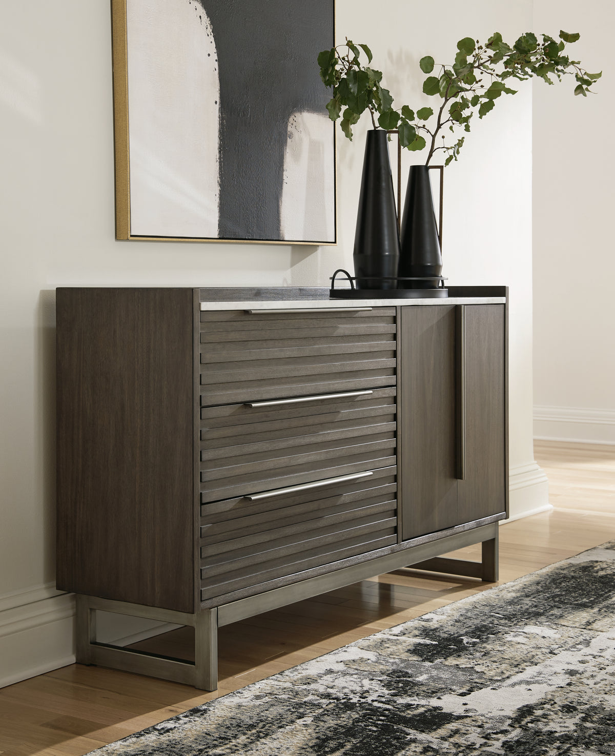 Hoover Furniture Outlet - Ashley Furniture - Arkenton Dresser - Dresser / Grayish Brown/White - B786-31