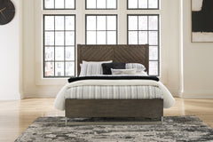 Hoover Furniture Outlet - Ashley Furniture - Arkenton Queen Panel Bed - Queen Panel Bed / Grayish Brown - B786B2