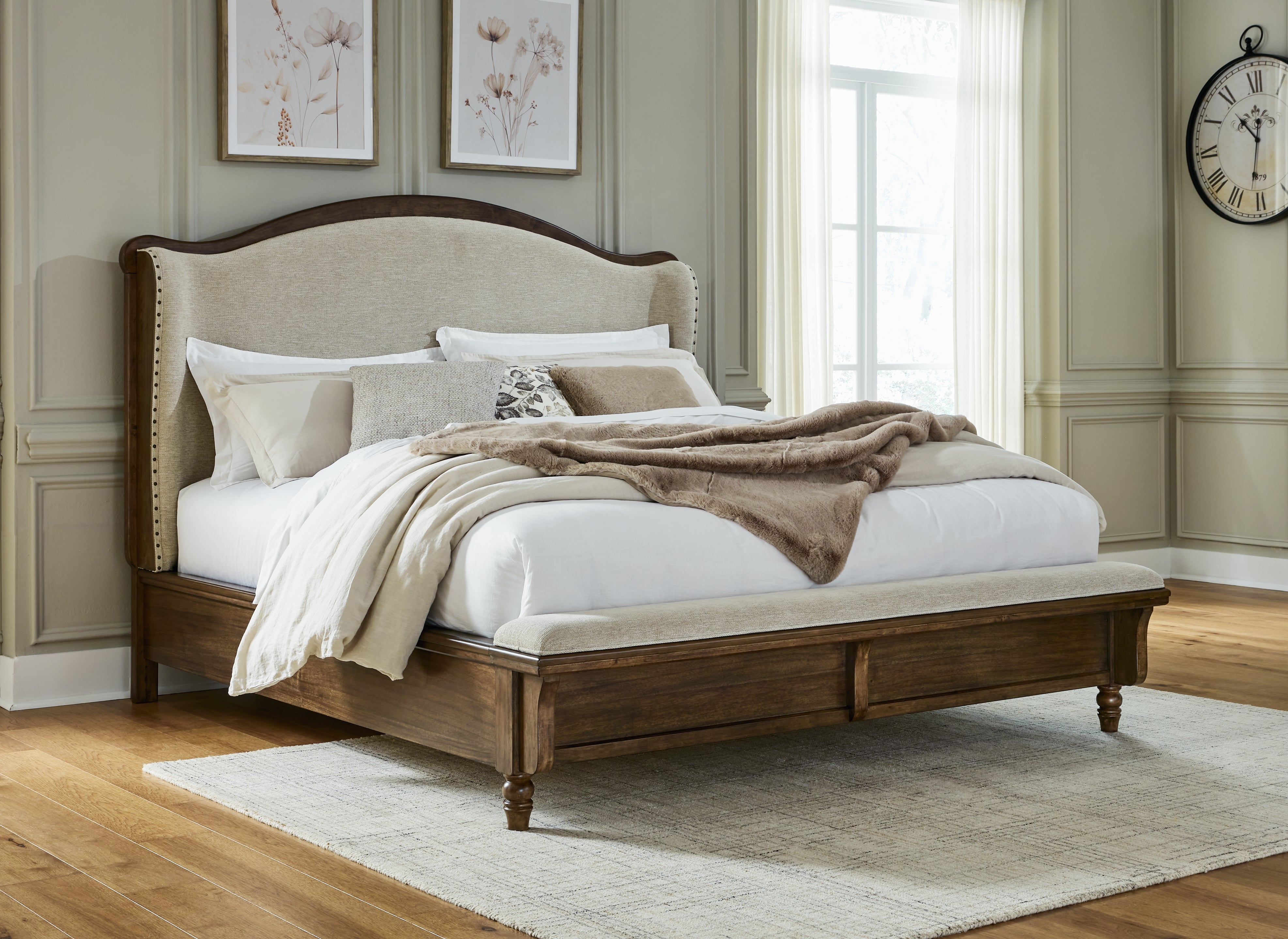 Hoover Furniture Outlet - Ashley Furniture - Sturlayne California King Upholstered Panel Bed - California King Upholstered Panel Bed - B787B5