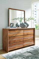 Hoover Furniture Outlet - Ashley Furniture - Dressonni Dresser and Mirror - Dresser and Mirror / Brown - B790B1