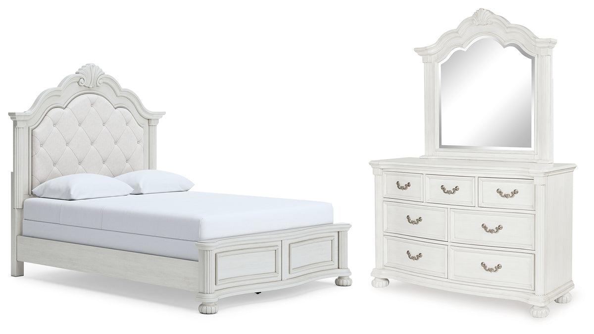 Hoover Furniture Outlet - Ashley Furniture - Montelaine Queen Upholstered Panel Bed, Dresser and Mirror - Queen Upholstered Panel Bed, Dresser and Mirror - B795B4