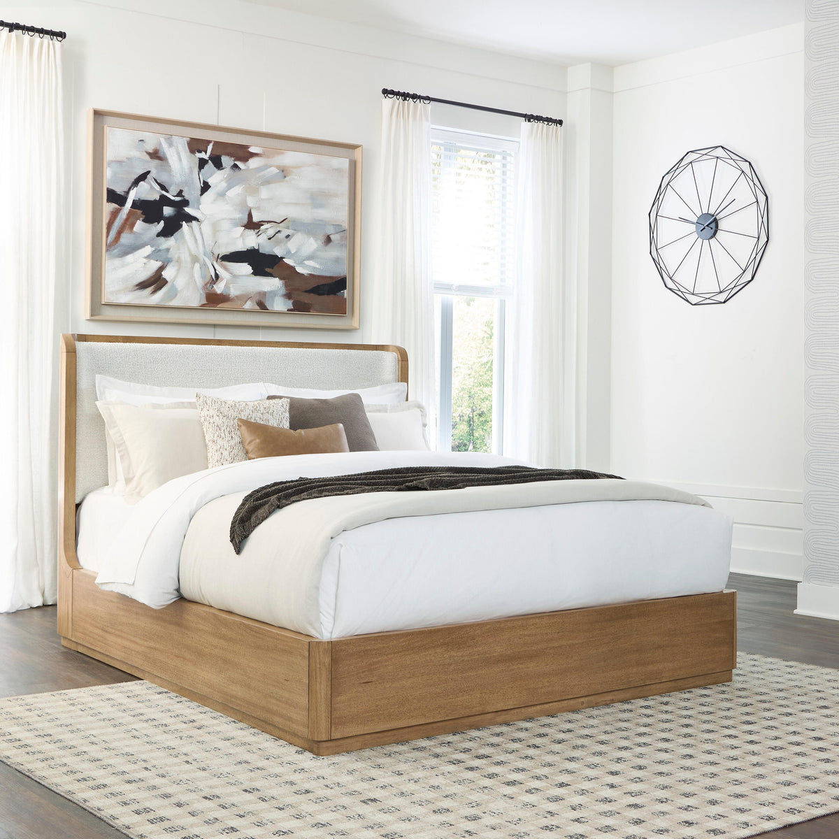 Hoover Furniture Outlet - Ashley Furniture - Pamaria Queen Upholstered Bed - Queen Upholstered Bed - PCB802B4