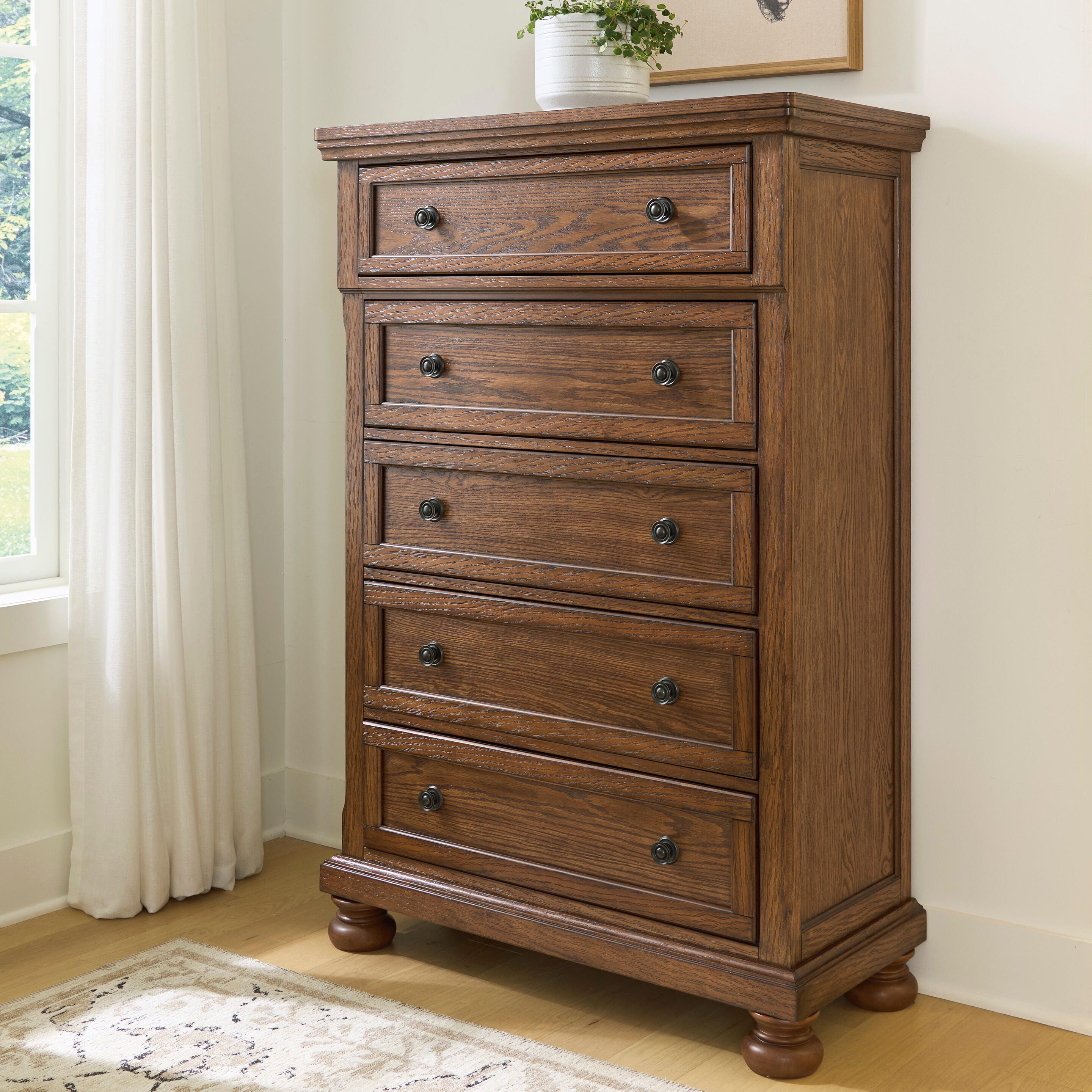 Hoover Furniture Outlet - Ashley Furniture - Zackaryn Chest of Drawers - Five Drawer Chest - PCB807-46