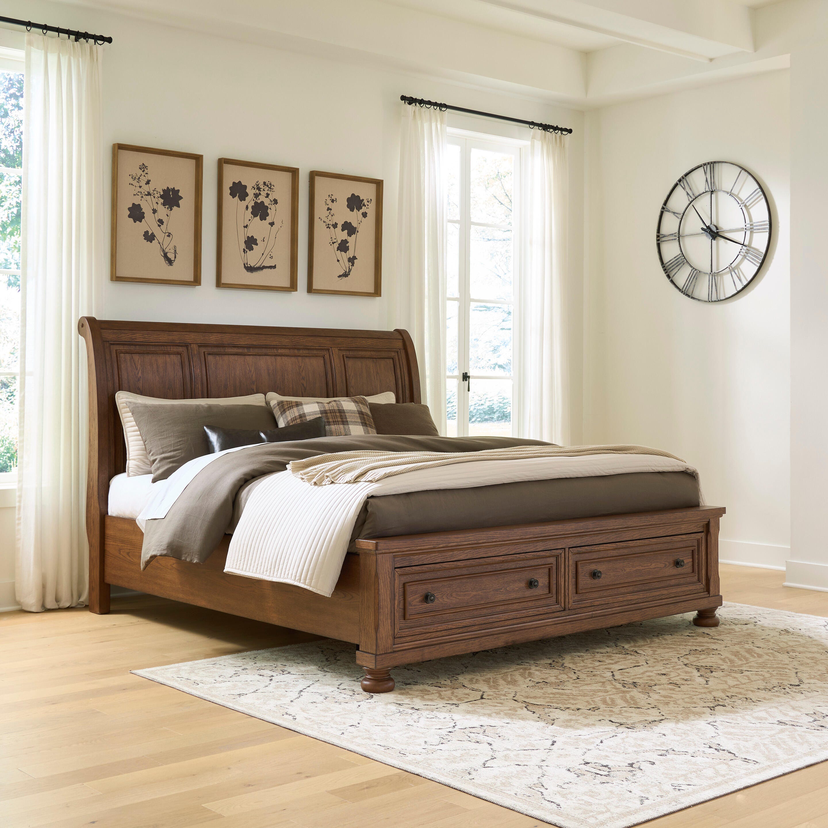 Hoover Furniture Outlet - Ashley Furniture - Zackaryn King Sleigh Storage Bed - King Sleigh Storage Bed - PCB807B7