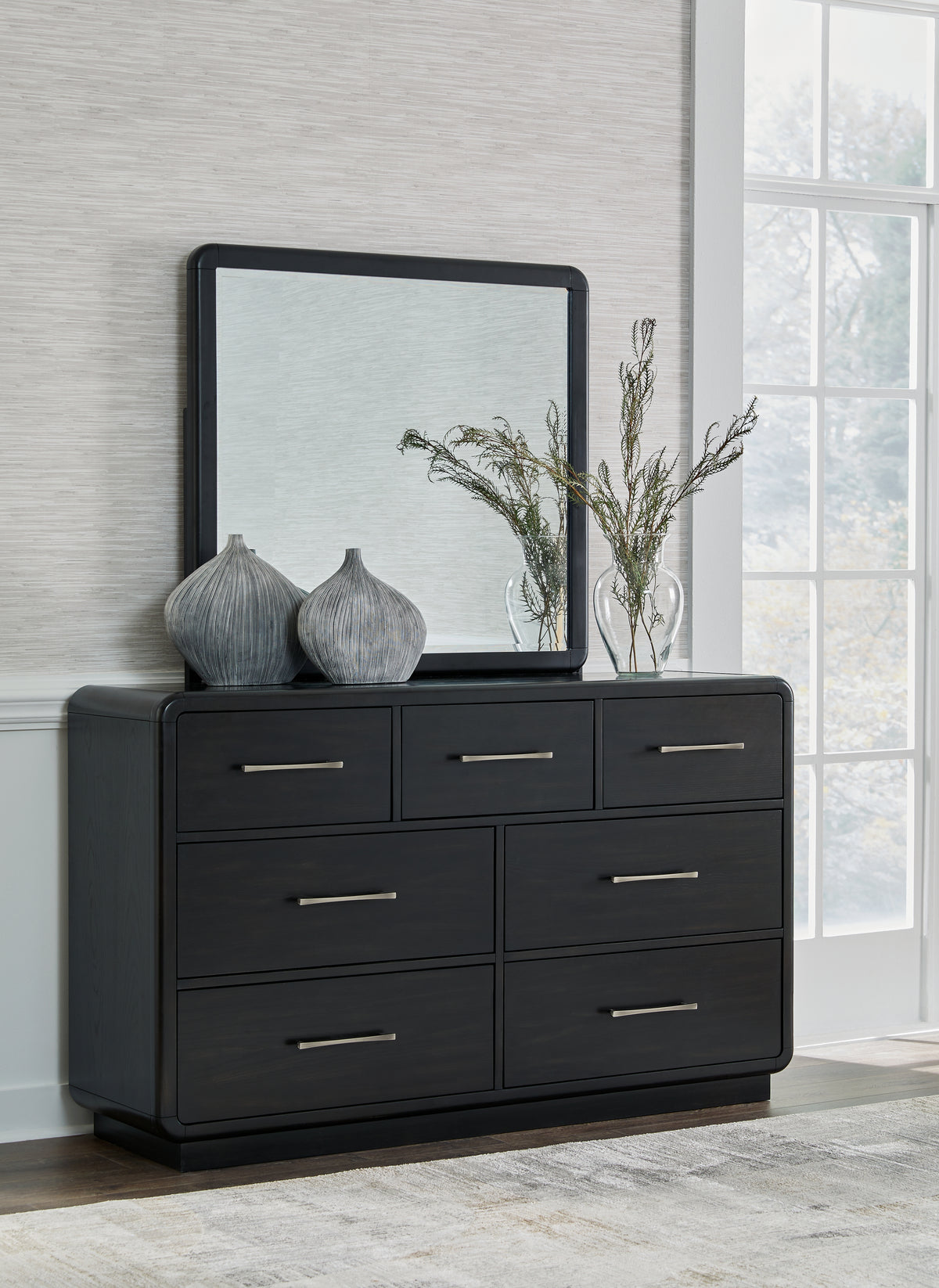 Hoover Furniture Outlet - Ashley Furniture - Rowanbeck Dresser and Mirror - Dresser and Mirror - B821B1