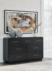 Hoover Furniture Outlet - Ashley Furniture - Rowanbeck Dresser - Dresser / Black - B821-31