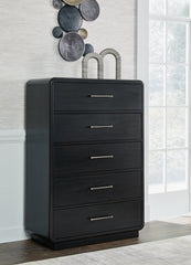 Hoover Furniture Outlet - Ashley Furniture - Rowanbeck Chest of Drawers - Five Drawer Chest / Black - B821-46