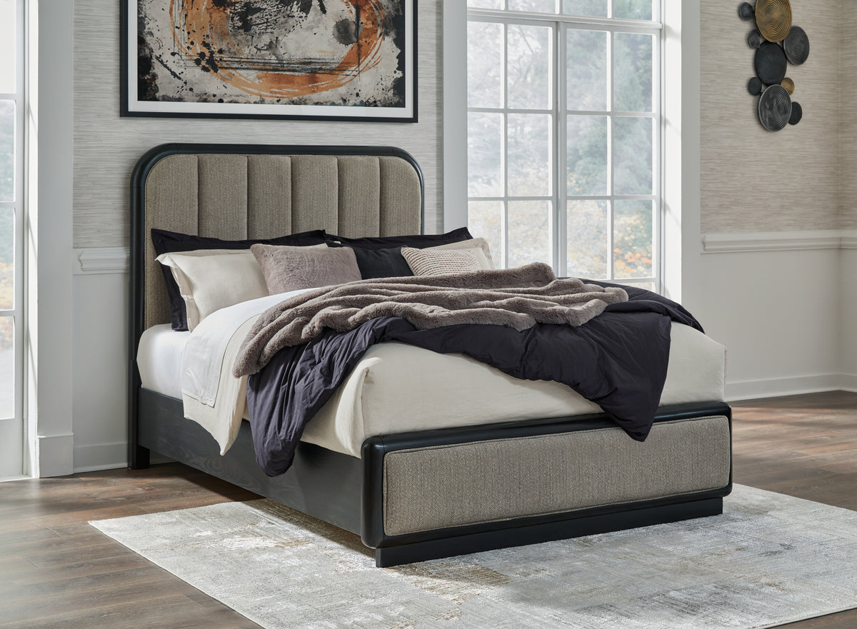Hoover Furniture Outlet - Ashley Furniture - Rowanbeck Queen Upholstered Panel Bed - Queen Upholstered Panel Bed - B821B2
