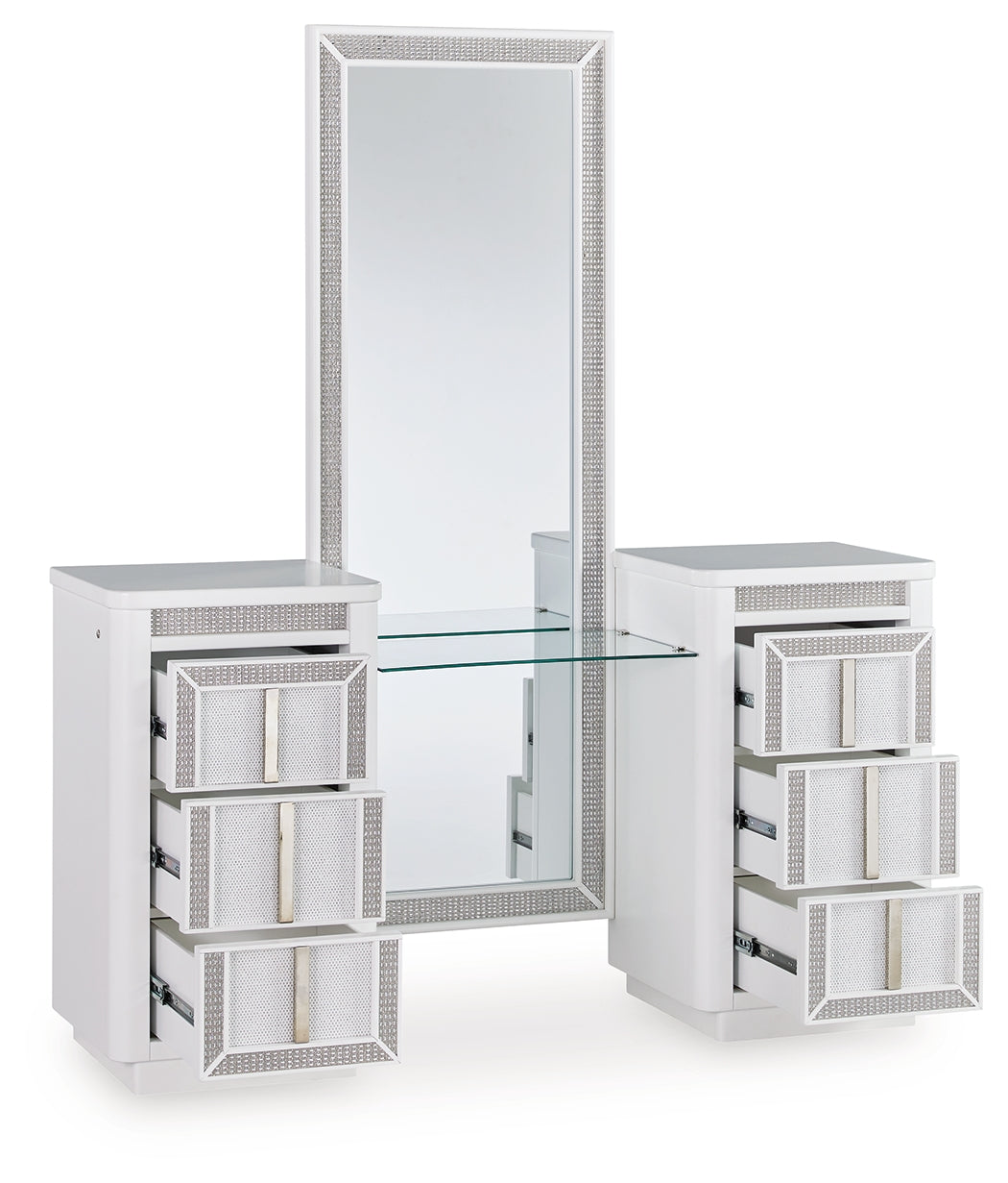 Hoover Furniture Outlet - Ashley Furniture - Chalanna Vanity with Mirror - Vanity with Mirror - B822B7