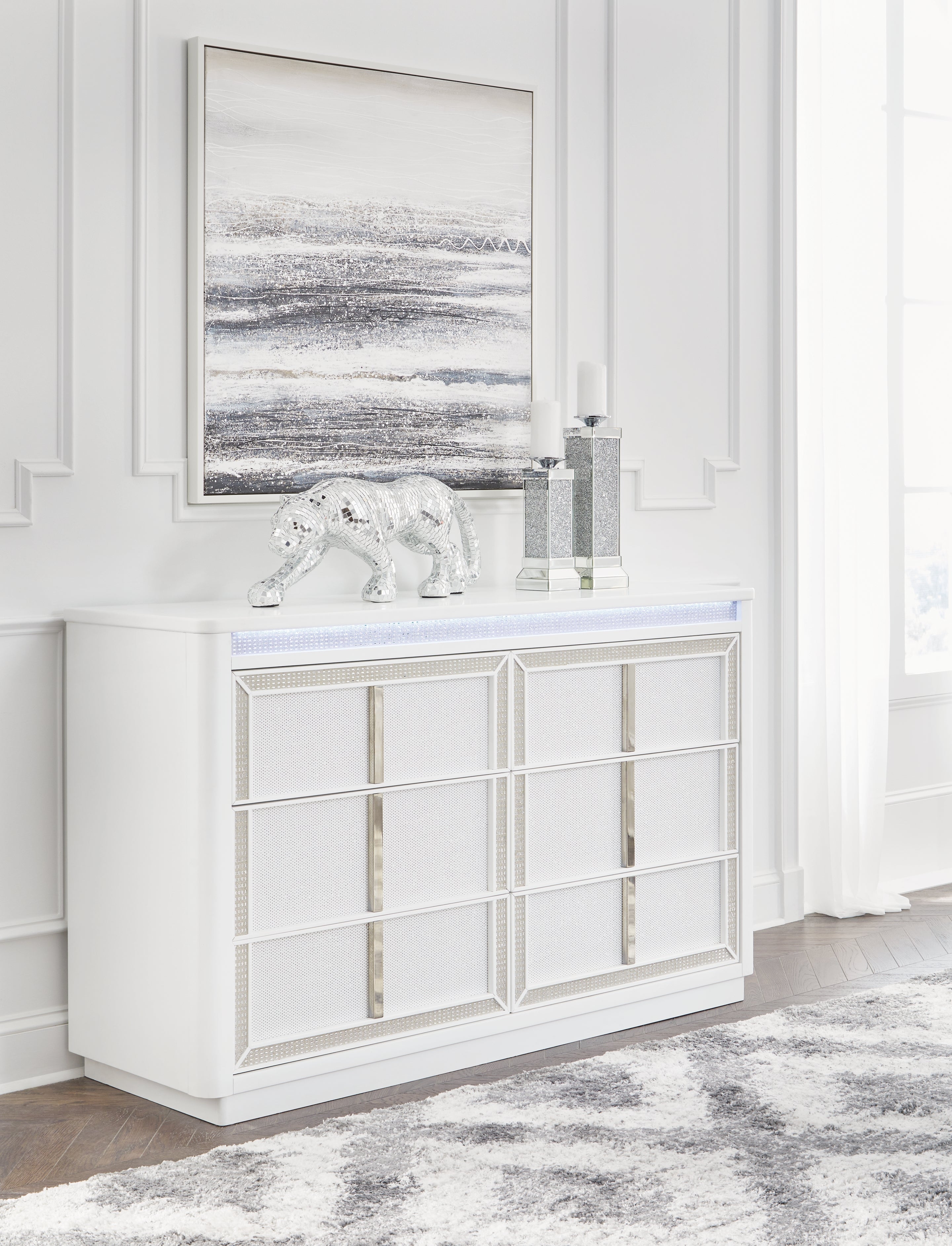 Hoover Furniture Outlet - Ashley Furniture - Chalanna Dresser - Dresser / White - B822-31