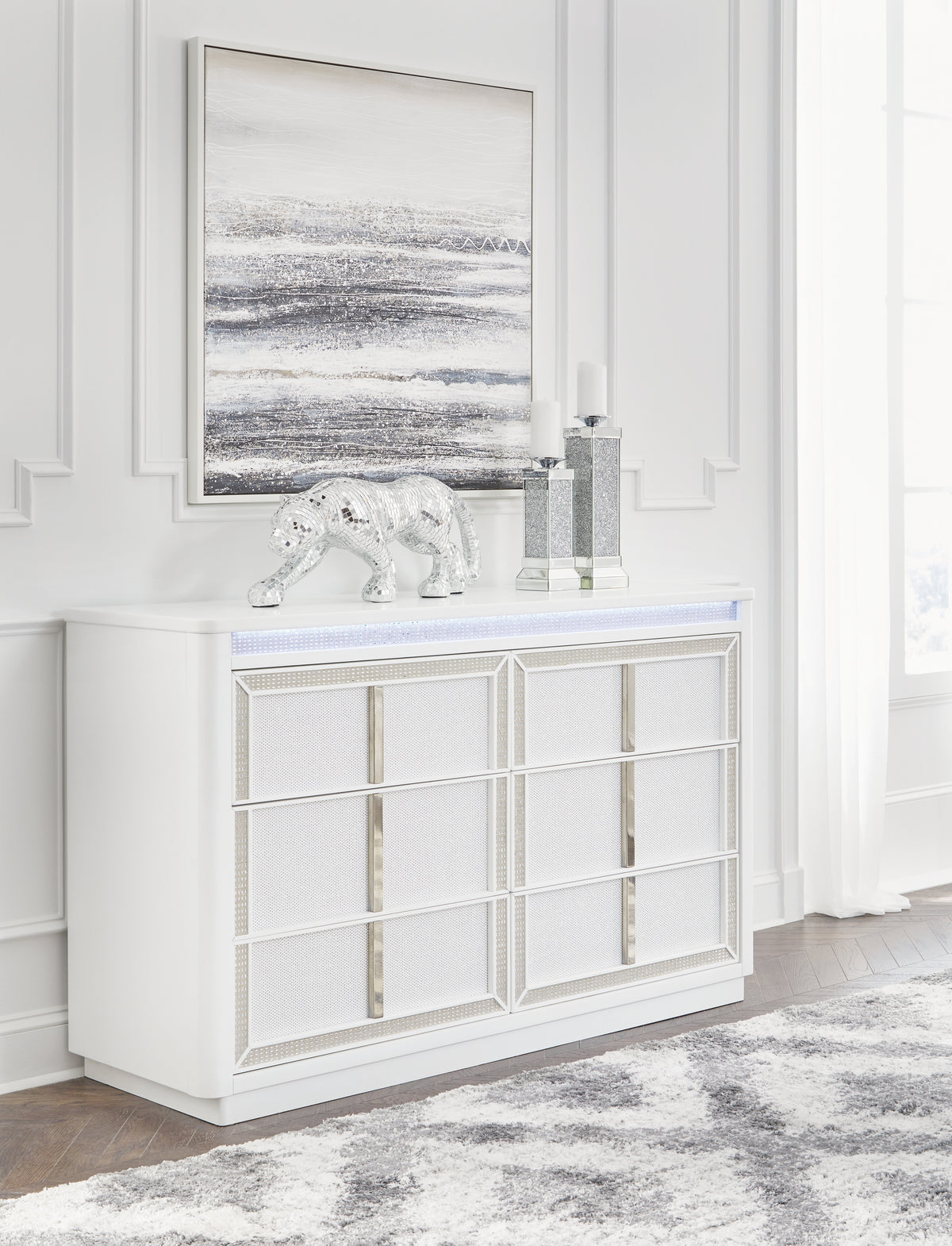 Hoover Furniture Outlet - Ashley Furniture - Chalanna Dresser - Dresser / White - B822-31