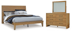 Hoover Furniture Outlet - Ashley Furniture - Sherbana Queen Panel Bed, Dresser and Mirror - Queen Panel Bed, Dresser and Mirror - B833B3