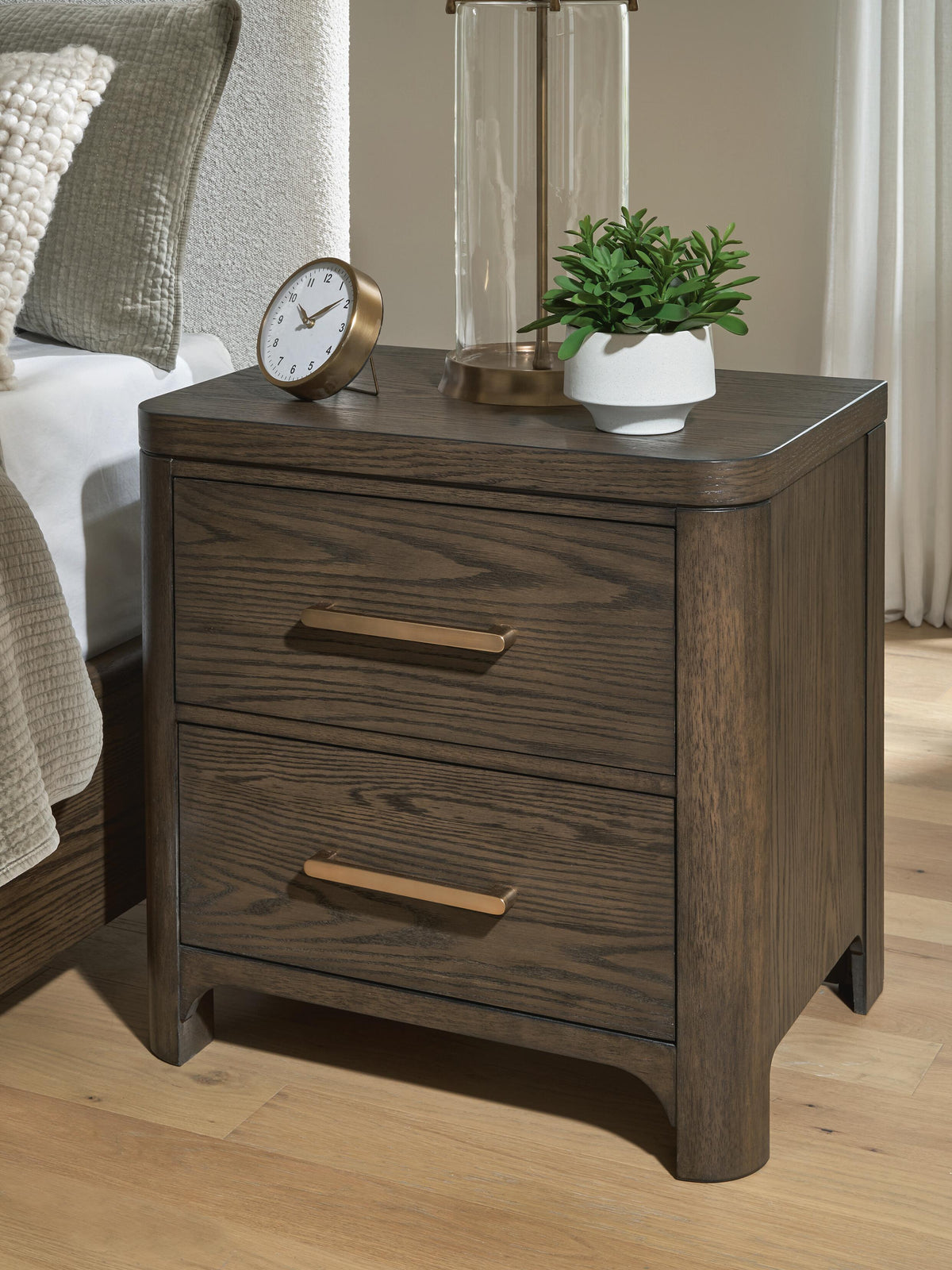Hoover Furniture Outlet - Ashley Furniture - Radkin Nightstand - Two Drawer Night Stand - PCB843-92