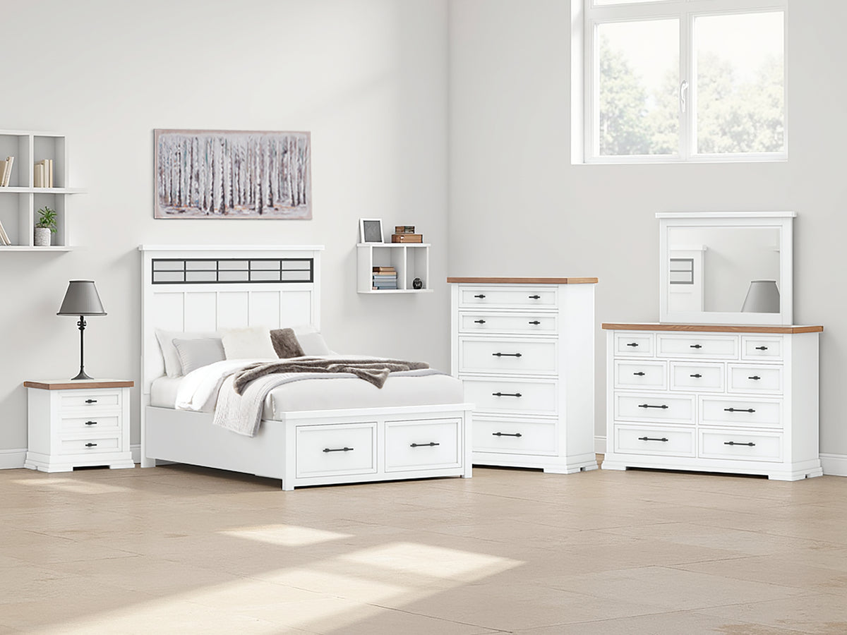 Hoover Furniture Outlet - Ashley Furniture - Ashbryn Queen Panel Storage Bed - Queen Panel Storage Bed - B844B2
