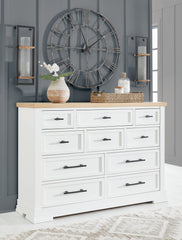 Hoover Furniture Outlet - Ashley Furniture - Ashbryn Dresser - Dresser / White/Natural - B844-31