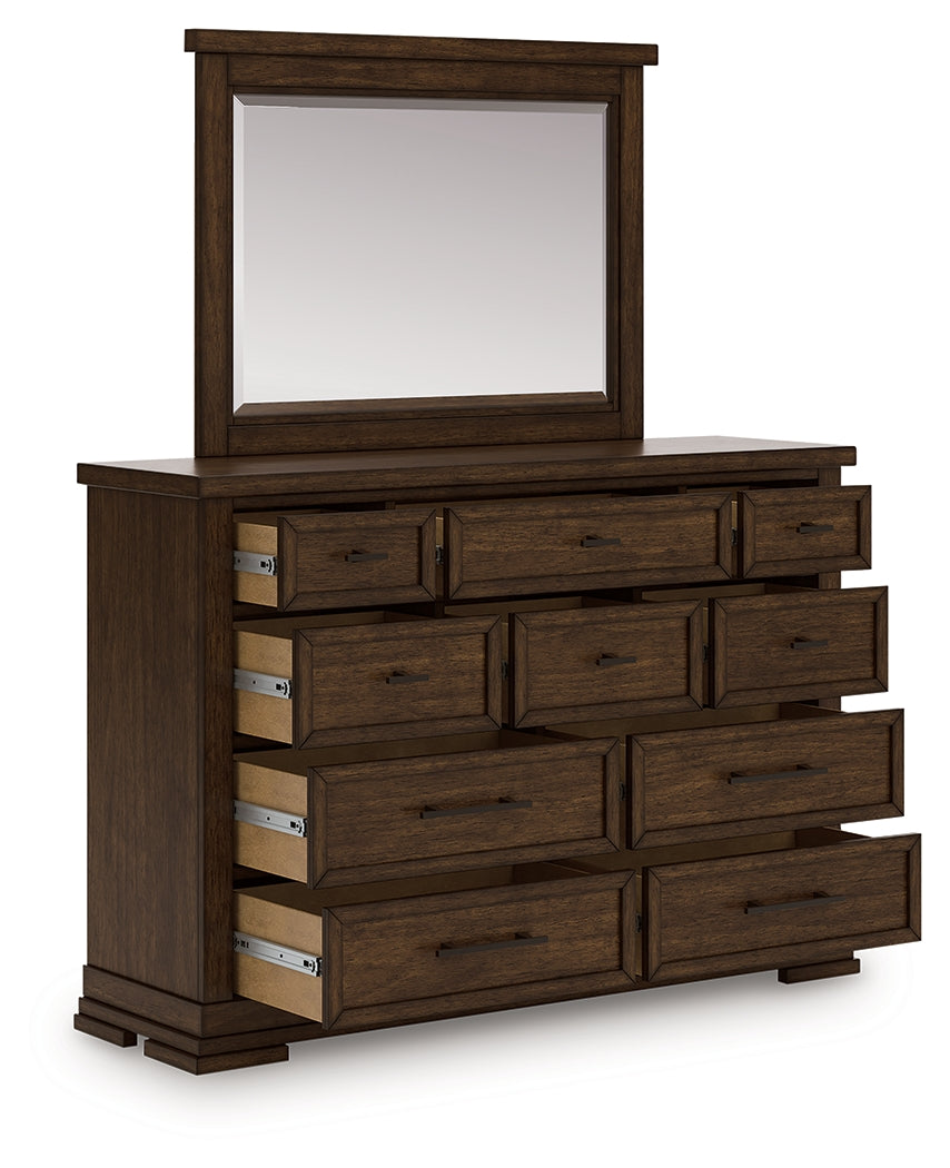 Hoover Furniture Outlet - Ashley Furniture - Taffenbrook Dresser and Mirror - Dresser and Mirror - B849B1