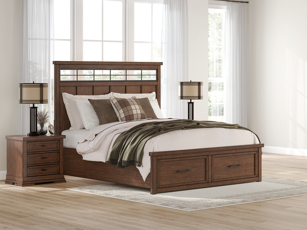 Hoover Furniture Outlet - Ashley Furniture - Taffenbrook California King Panel Storage Bed - California King Panel Storage Bed - B849B5