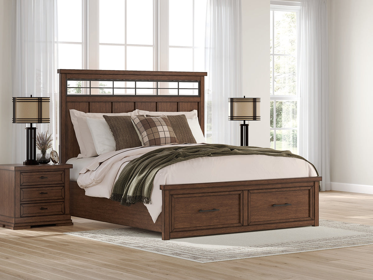 Hoover Furniture Outlet - Ashley Furniture - Taffenbrook King Panel Storage Bed - King Panel Storage Bed - B849B4