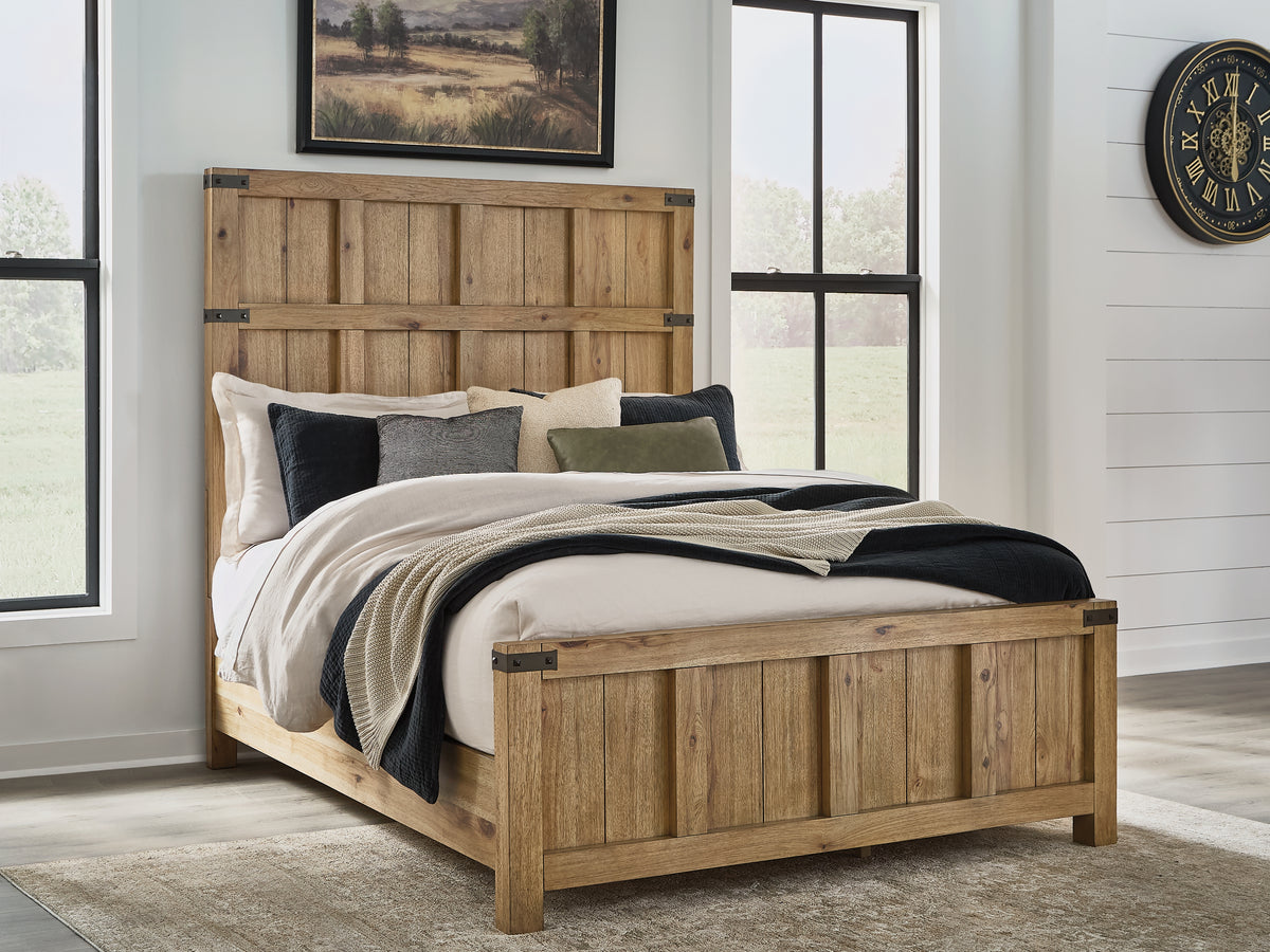 Hoover Furniture Outlet - Ashley Furniture - Ridgester Queen Panel Bed - Queen Panel Bed - B858B2